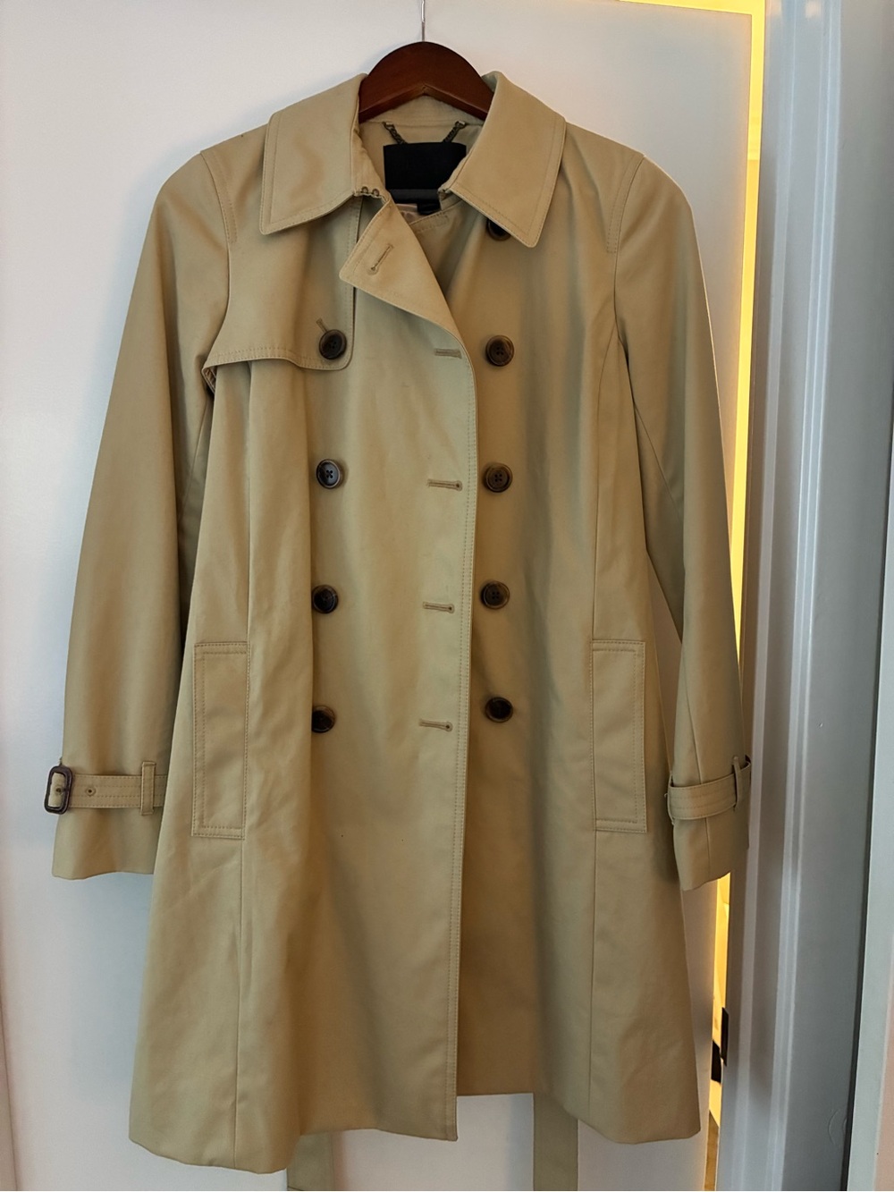 J. Crew Women's Khaki Double-Breasted Trench Coat